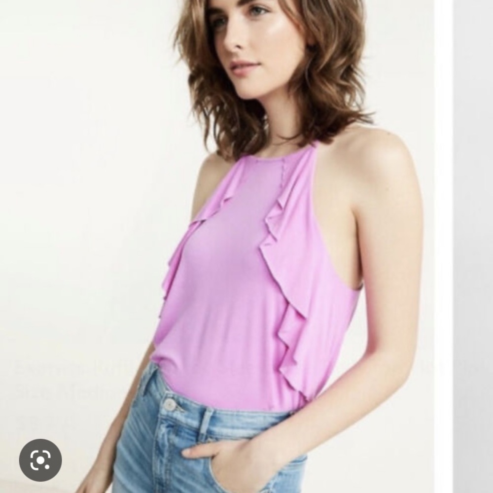NWT Express Pink Ruffle Tank Top